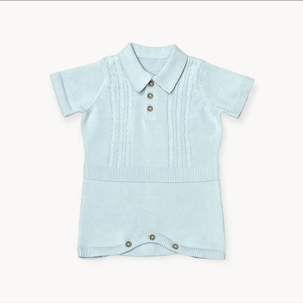 Milan Collar & Cable Knit Baby Bodysuit
